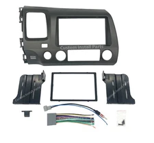 Taupe Double Din Car Radio Dash Kit + Wiring Harness fits 2006-2011 Honda Civic
