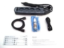 4 OUTLET POWER SURGE PROTECTOR POWERBOARD BELKIN HD TV LCD CLEANER HDMI CABLE
