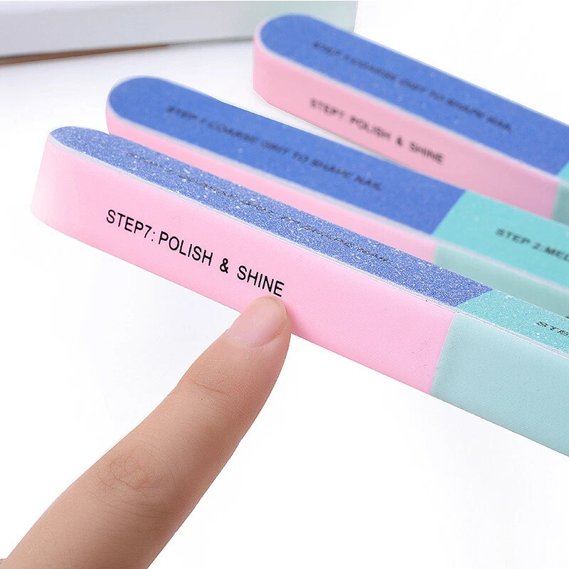 3PCS Nail Buffer 7 Sided Manicure Nail File Emery Boards Sanding Beauty Tool US - Image 4 of 4