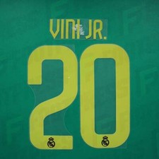 Offizielle Beflockung - Real Madrid, Vinicius JR, 2022/2023, Third, gr&uuml;n/schwarz