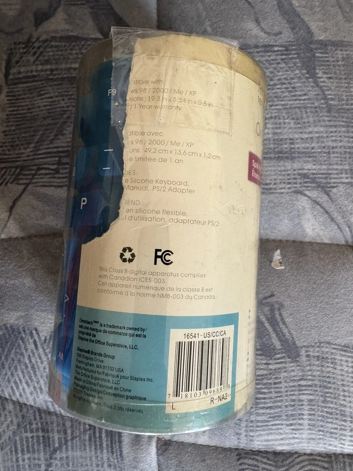 Omnitech Flexible Keyboard Spill Proof Washable Full Size 107 Keys Blue  USB+PS2 - Image 3 of 4