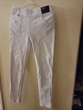 NWT Callaway Golf Pants Flex Fabric White Elastic Waist Viscose New Women Small