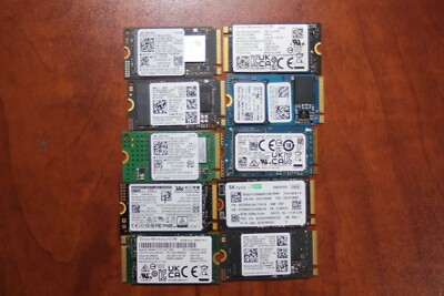 2242 SSD 256GB M.2 PCIE NVME Major Brands WD, SKHynix, Samsung,Micron LOT OF 100