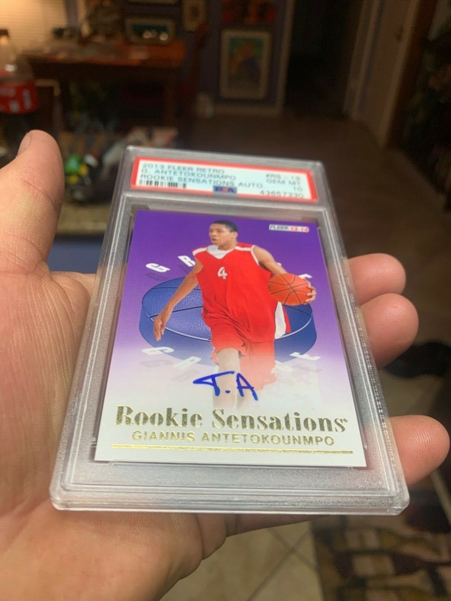 PSA 10 POP 4 AUTO 2013 FLEER RETRO ROOKIE SENSATIONS GIANNIS