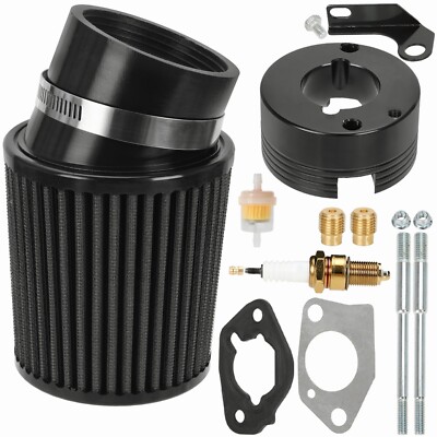 Air Filter Adapter Jet Kit For Predator 301cc 420cc 389cc 15HP Go Kart Black