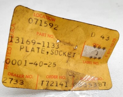 Kawasaki NOS NEW 13169-1133 Socket Plate KZ KZ440 KZ400 KZ305 CSR