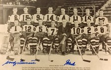 Woody Dumart Signed  1937-38 Boston Bruins Reproduction Team Photo Picture