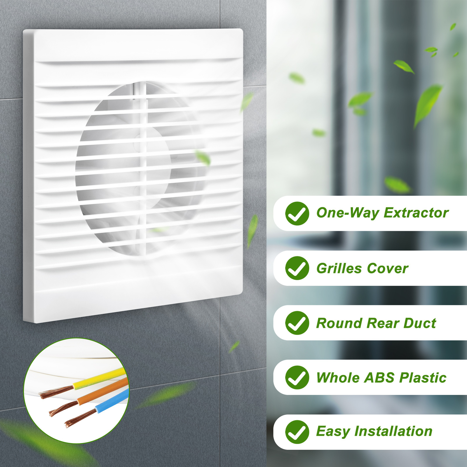 Silent Round Bathroom Extractor Fan 100mm / 4"" with Ball Bearing Ventilator WT