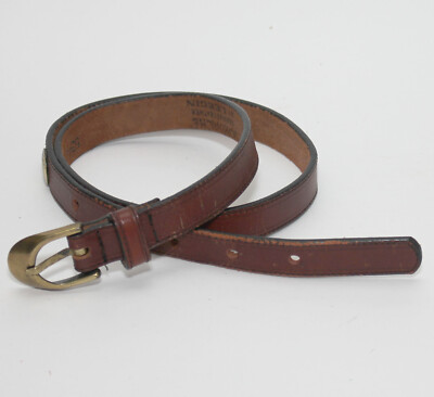 Vintage JORDACHE by LEEGIN Skinny Brown Leather Belt - SIZE  display picture 1
