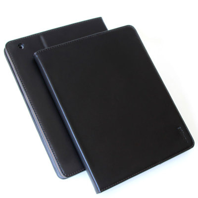 Premium Echt Leder Cover Apple iPad Air 2 Tablet Schutzhülle Case Tasche schwarz