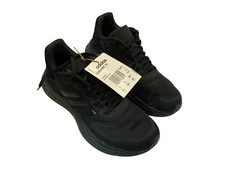 Image of ladies Adidas duramo 10 trainers in black size UK4