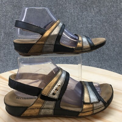 Romika Sandals Womens 40 Fidschi-5 Casual Open Toe Wedge Slingback Multicolor