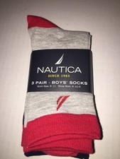 Brand New- Nautica 3 Pair Boys Socks Size 4c-10.5c 