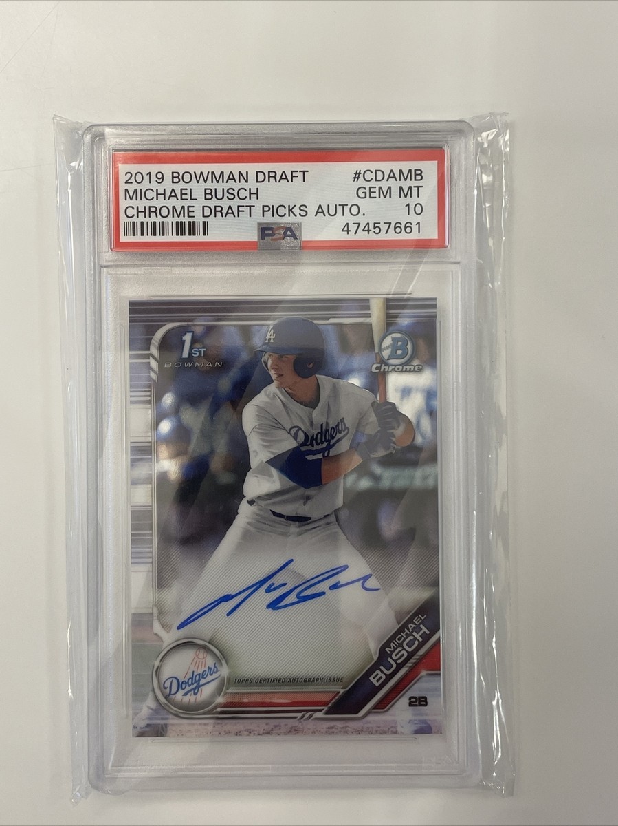 2019 BOWMAN DRAFT CHROME DRAFT PICKS AUTOGRAPH MICHAEL BUSCH PSA 