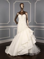 David Tutera 115230 Wedding Dress Strapless Sweetheart Ivory Beaded Gown 16
