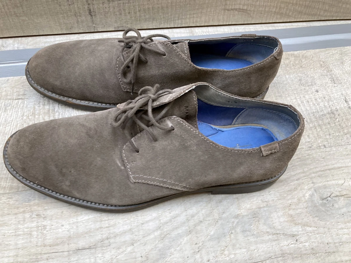 Mens MARK NASON Premium Grey Suede Leather Casual Derby Lace up Shoes Size 11 46