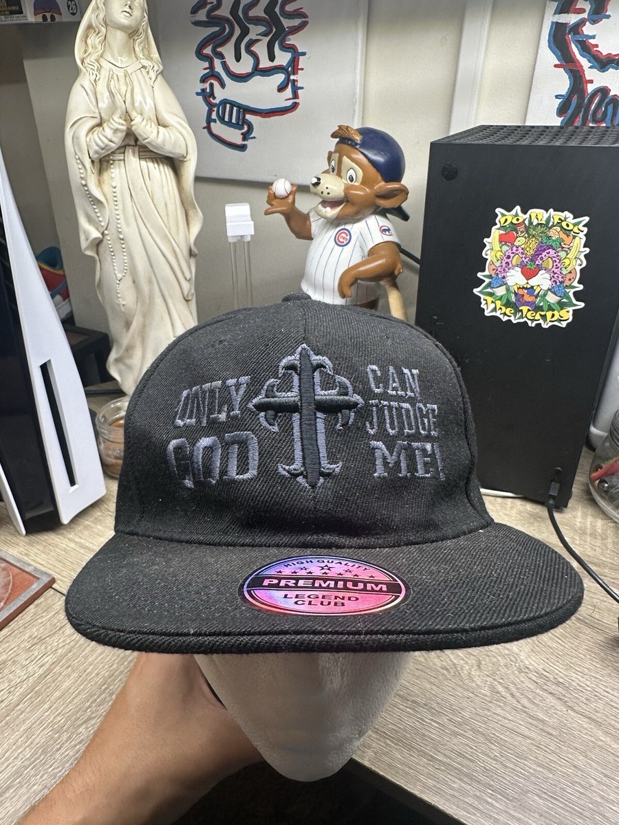 Only God Can Judge Me Black Cross Snapback Hat Premium Legends