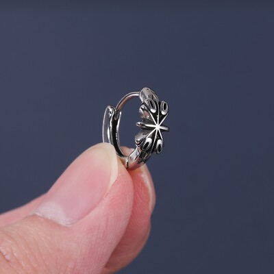 1 PC Gothic Punk Snake Hoop Earrings Stainless Steel Skull Vintage Drop Earrings