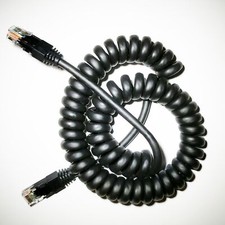 4-15 Feet Spiral-Coiled Ethernet Cat5e Cable Retractable LAN Network Cord
