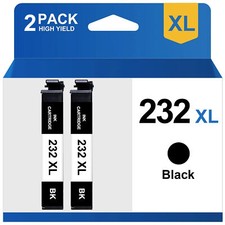 2Pack 232XL Black Ink Cartridge compatible with Epson WorkForce WF-2930 XP-4200