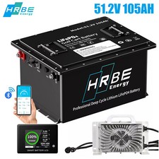 48V 105Ah Golf Cart LiFePO4 Lithium Battery 15000 Cycle 200A BMS  20A Charge