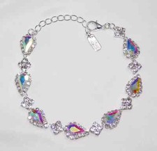 Silver Rhinestone AB Marquise Crystal Bridal Party Bracelet /8785