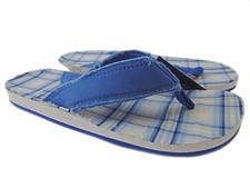 Club Room Men's Flip Flops Blue Multi Plaids Size M
