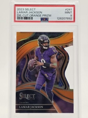 2023 Panini Select - Club Level Lamar Jackson #241 Orange Prizm Die-Cut /399