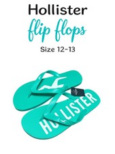 Hollister Tropical Green mens Flip Flops 12/13 Brand new with tags