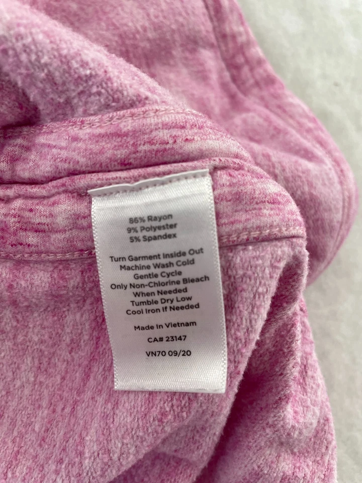 T By Talbots Womens Heather Pink Cowl Neck Pocket Pullover Sweatshirt Size 2X - Image 4 of 4