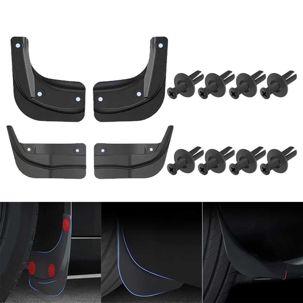 For Tesla Model 3 2024 Car Wheel Mud Flaps Wheel Fender TPE 4pcs Black Mudflaps