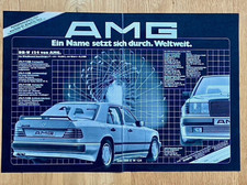 1985 AMG Ein Name setzt sich durch Weltweit Mercedes W124 Vintage Ad Werbung