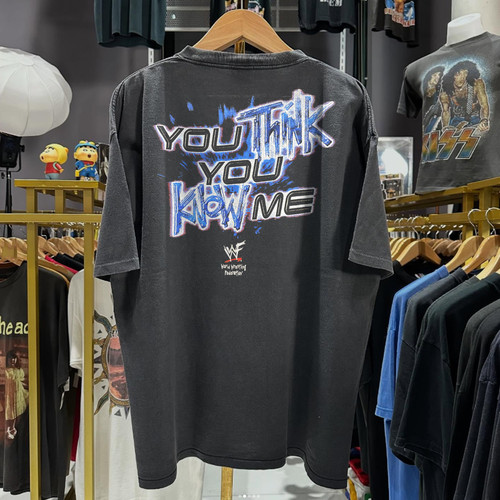 Y2K Edge 'You Think You Know Me' Faded T-Shirt Black XL