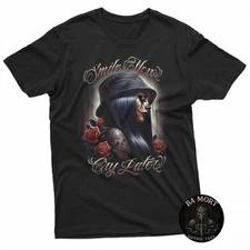 Smile Now Cry Later Chicana Payasa Tattoo Chicano Artwork T-Shirt