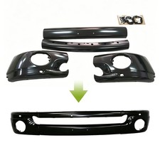 Dodge Ram 1500 2002 2003 2004 2005 Front Bumper Black Steel 4pcs Replacement