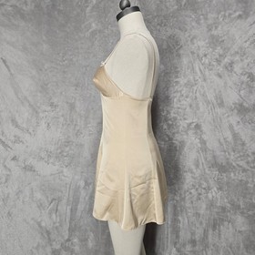 Aubade Paris 8140 Champagne Satin Mini Slip Dress Womens S Babydoll Balletcore
