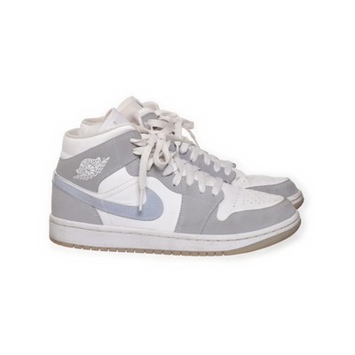 Nike Air Jordan, Sneaker, Größe: 39, 1 Mid Wolf Grey, Grau/Weiß/Blau, Damen #juT
