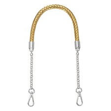 62cm/24.4" PU Leather Braided Purse Strap Gold, Silver Buckle 