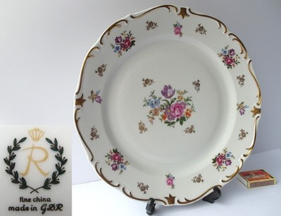 Porcelain Cake Plate, Flowers, Reichenbach GDR G884