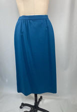 PENDLETON WOOLEN MILLS Vintage Skirt SIZE 14 LARGE blue teal 80s 90s classic