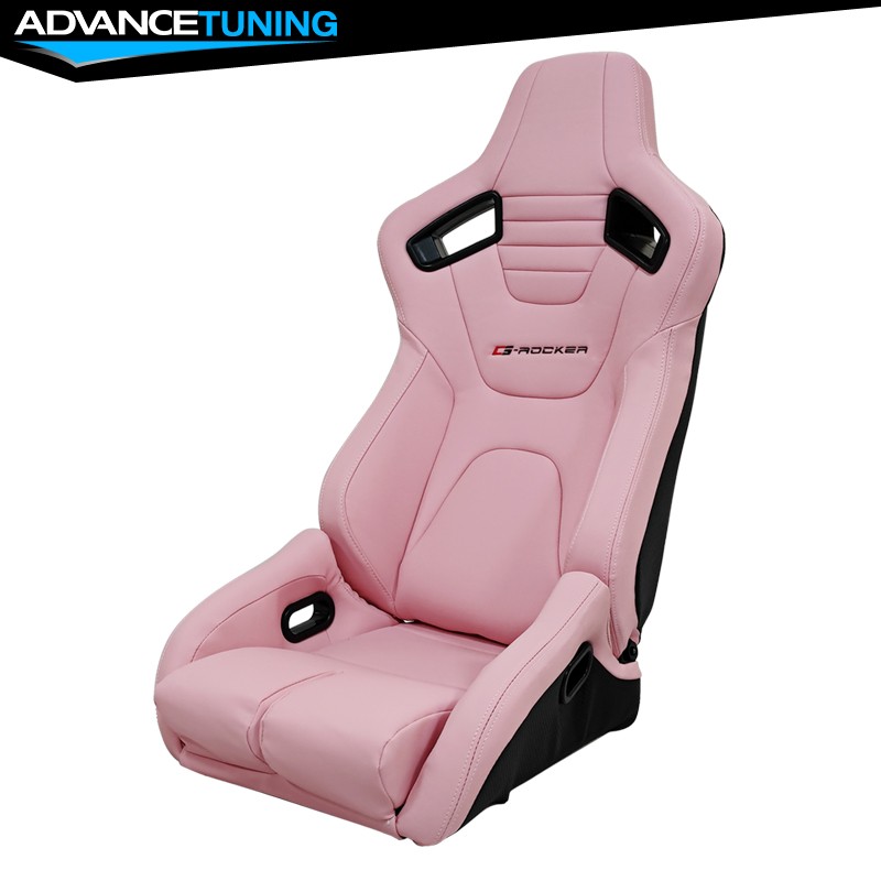 Bucket Racing Seats Reclinable Dual Slider Passenger Right Pink Leather