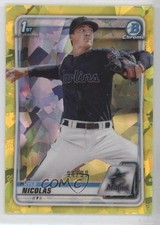 2020 Bowman Chrome Draft Sapphire Yellow 94/99 Kyle Nicolas #BD-64 09xy