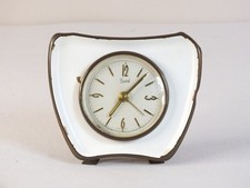 Vintage Mid Century Retro Baduf Emaillierter Metall Aufziehwecker