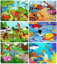 Puzzles for Kids Ages 4-8, 6 Pack Wooden Jigsaw Puzzles 60 Pieces Preschool E...