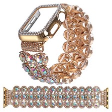 Viqiv Bling Dressy Bracelet Case Compatible Apple Watch Bands 38Mm 40Mm 41Mm