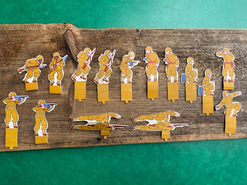 Vintage 1940's US Army WWII Soldiers Playset Paper Cut-Outs Set of 15