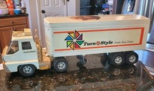 VINTAGE 21" TRAILER TRUCK TURN STYLE FRIENDLY FAMILY SHOPPING METAL ULTRA RARE