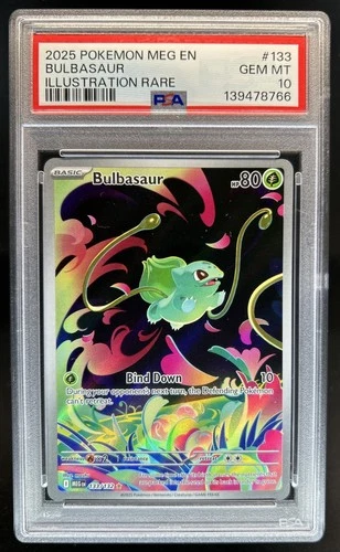 2025 Pokemon Mega Evolution Bulbasaur Illustration Rare #133/132 PSA 10 GEM MINT