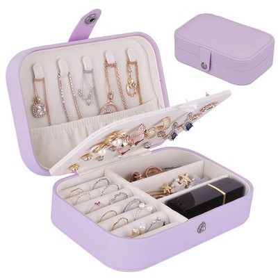 jiemei Jewelry Box, Travel Organizer Cases 6.3''x4.3''x2.1'', Purple 