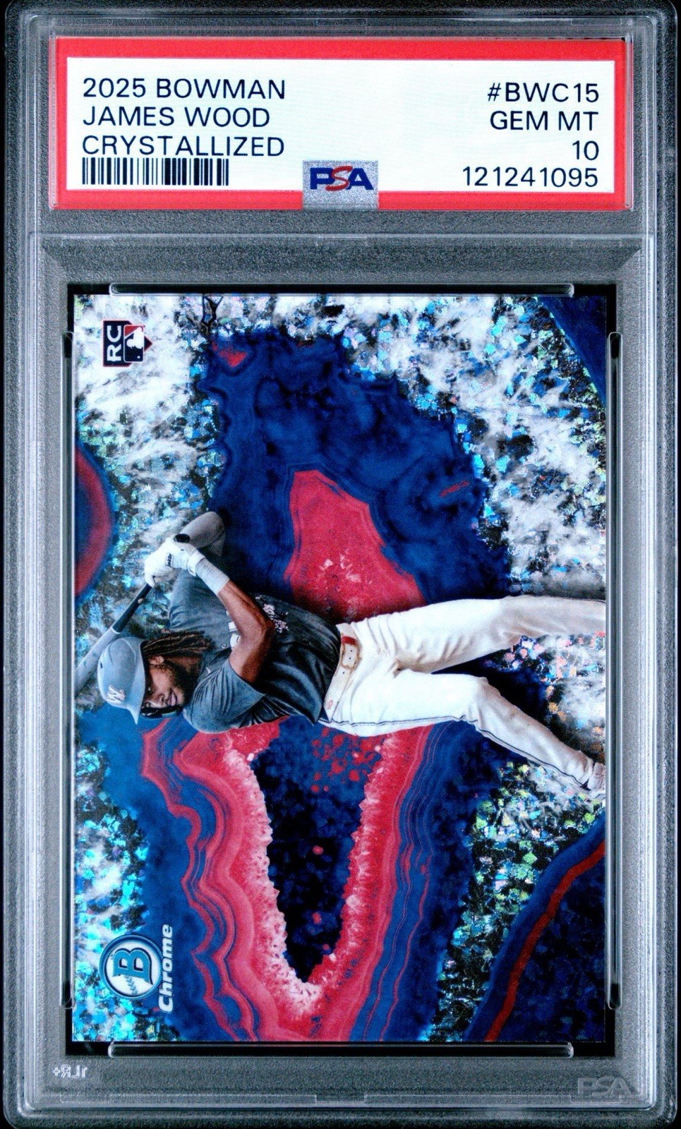 2025 Bowman Chrome Rookie Crystallized Sp JAMES WOOD Nationals PSA 10 Gem #BWC15